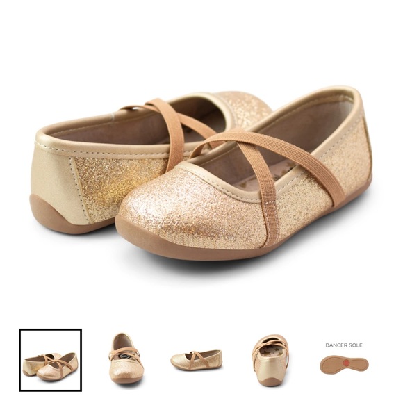Livie & Luca AURORA Ballet Flat in Gold Sparkle - Picture 5 of 7